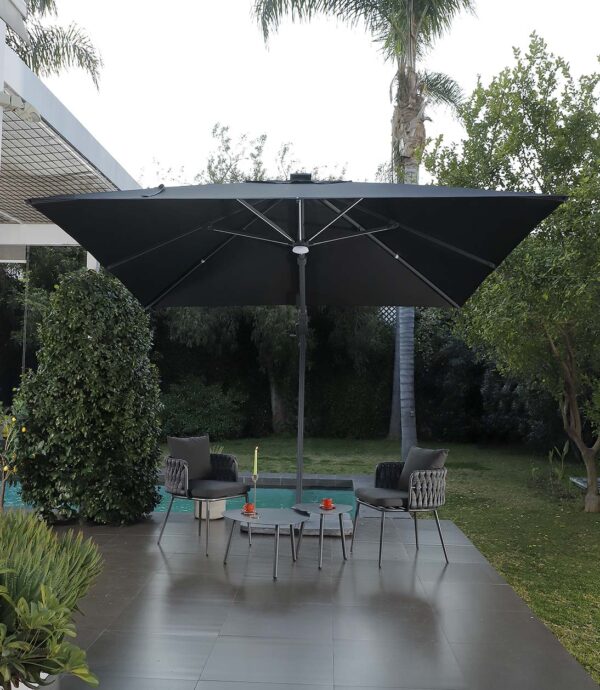 quitasol brazo lateral 3x3 led oslo