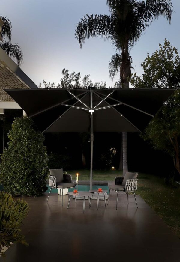 quitasol lateral con luces led